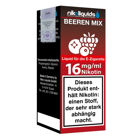 Nikoliquids Beeren Mix 16mg Liquid Flasche