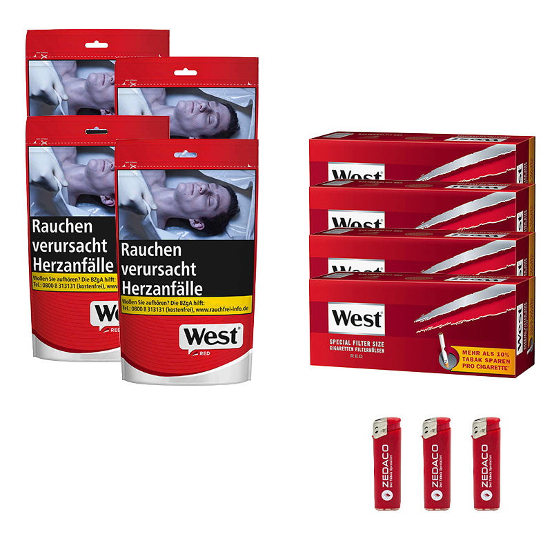 West Volumentabak Red L Tüte Aktion Large Extra Hülsen