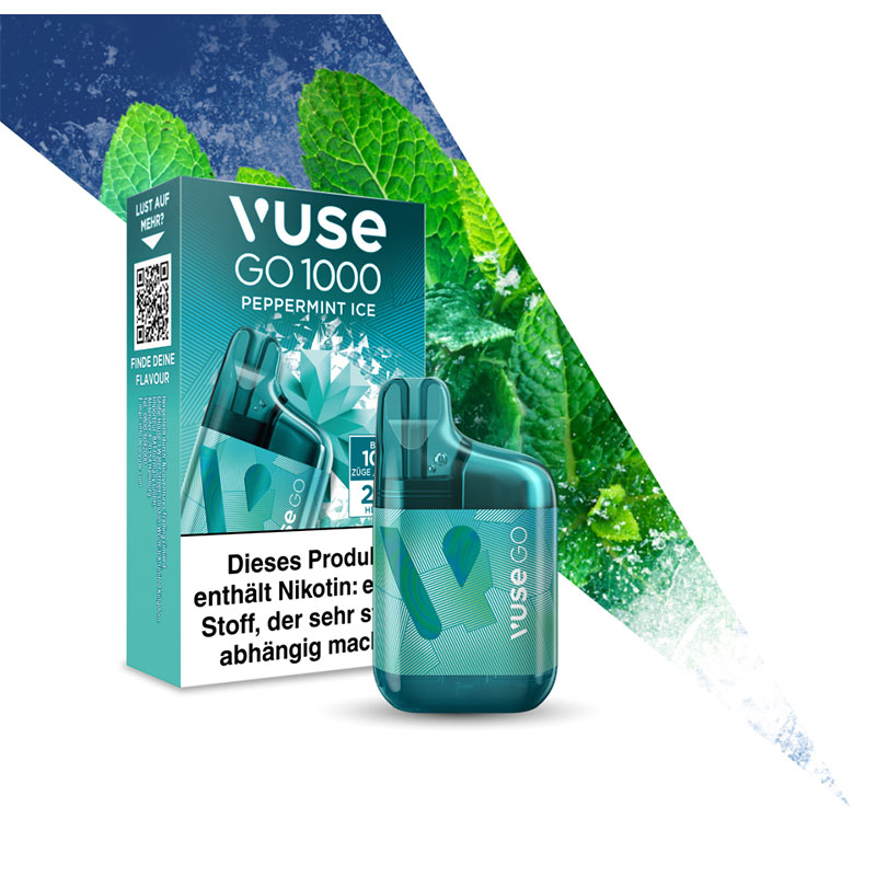 Vuse Go 1000 Box Peppermint Ice E-Zigarette 20mg bestellen! Vuse Go 1000 Box Peppermint Ice E-Zigarette 20mg bestellen!