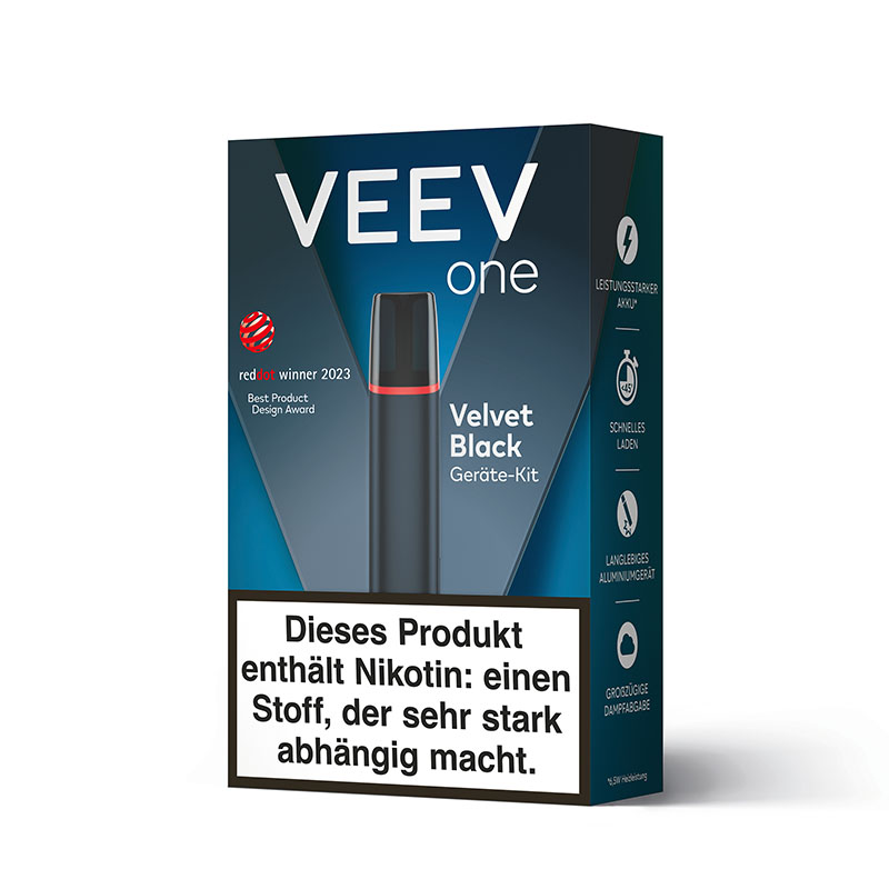 Veev One Velvet Black Kit Device Packung Side