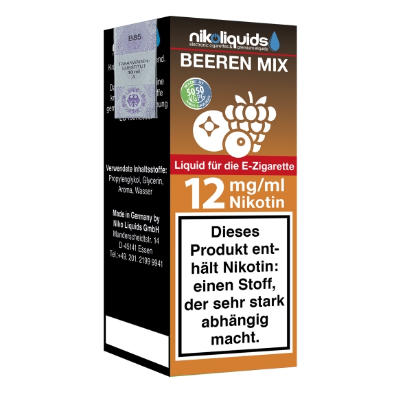 Nikoliquids Beeren Mix 12mg Liquid Flasche 50PG 50VG