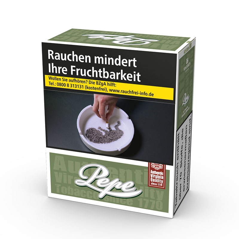 Pepe Rich Green Super Zigaretten Schachtel