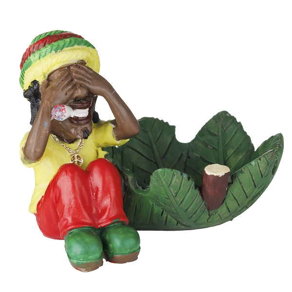 Aschenbecher Kunststoff Rasta sitzend