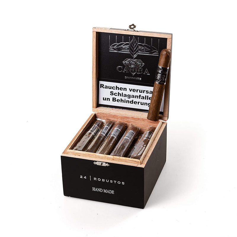 Caoba Diamante Robusto Zigarren Kiste offen