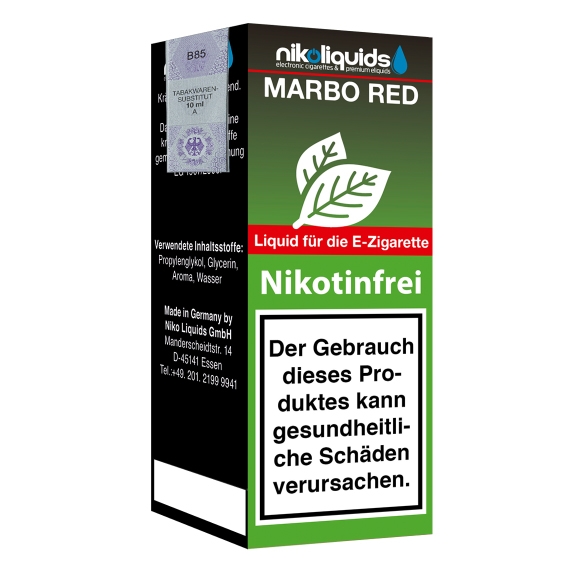 Nikoliquids Marbo Red 0mg Liquid Flasche