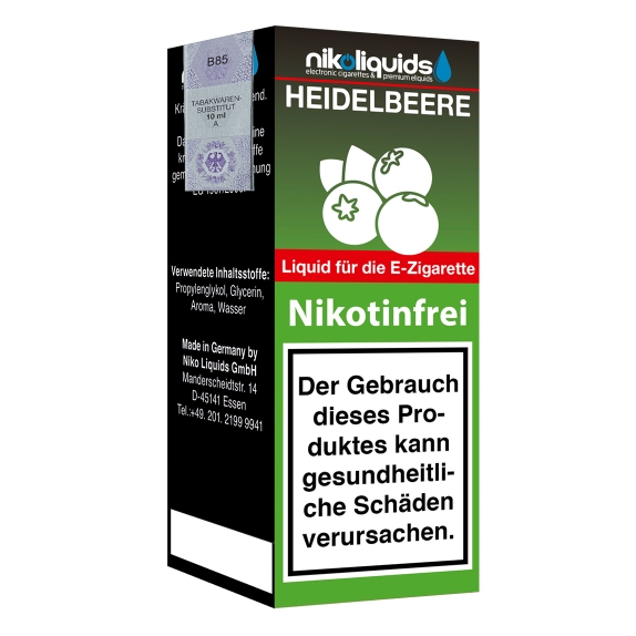 Nikoliquids Heidelbeere 0mg Liquid Flasche