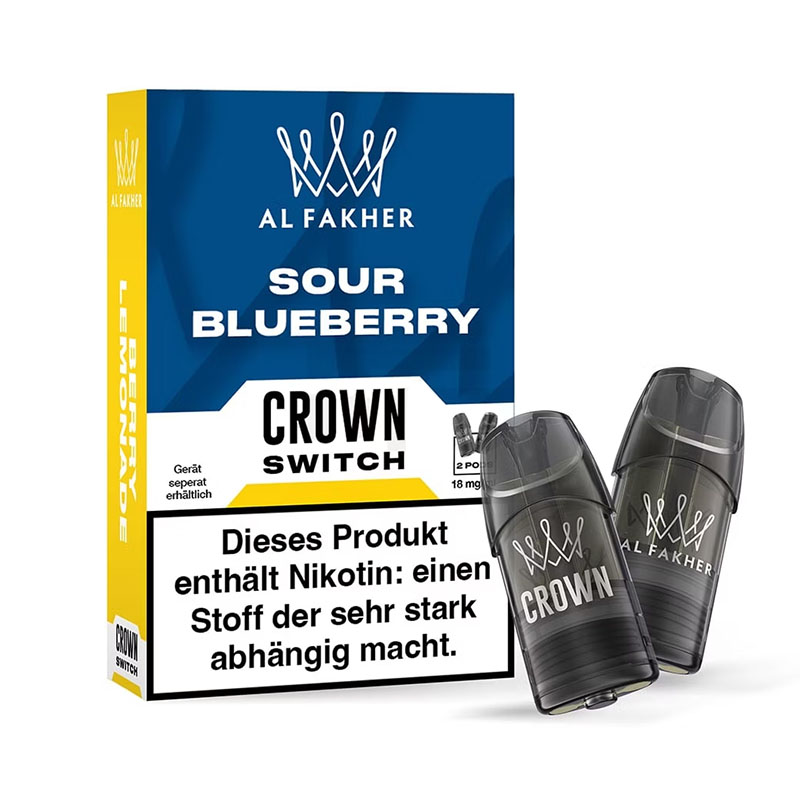 Al Fakher Crown Switch Sour Blueberry Prefilled Pods Packung