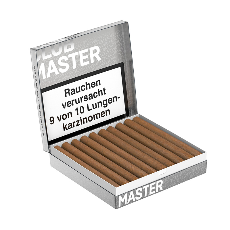 Clubmaster Mini Filter White Zigarillos 20er Schachtel offen