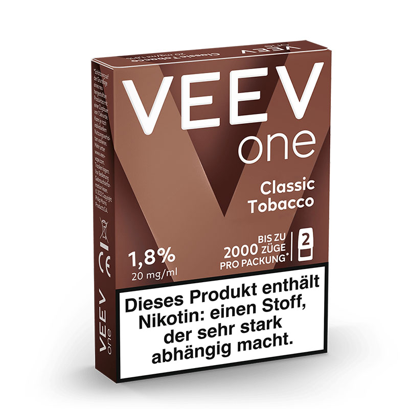 Veev One Classic Tobacco 20mg Prefilled Pods Packung Side