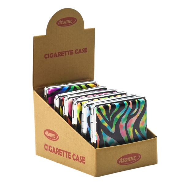 Atomic Fancy Zebra Kunstleder Metall Zigarettenetui Gebinde
