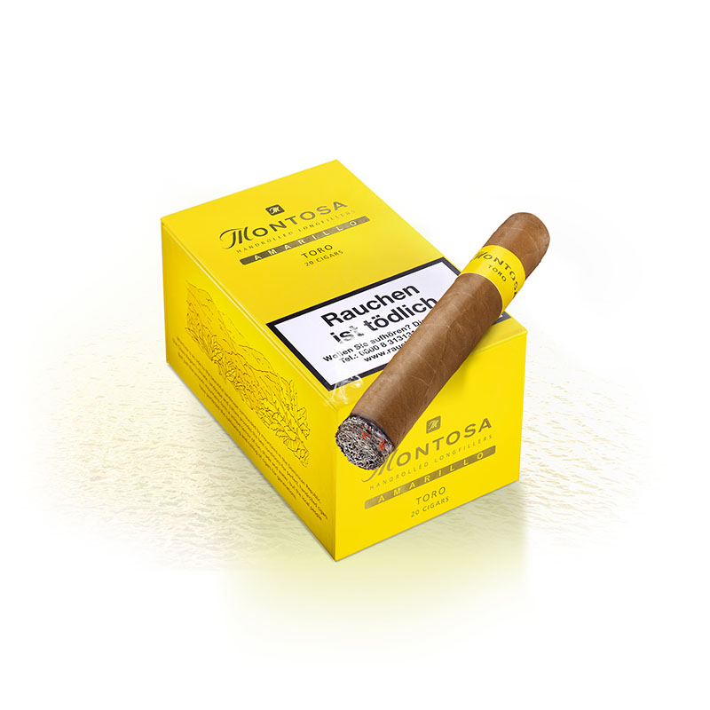 Montosa Amarillo Toro Zigarren Kiste mit Zigarre