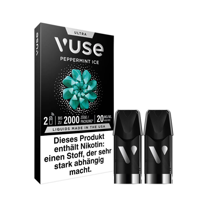 Vuse Ultra Pods Peppermint Ice 20mg Side + Pods