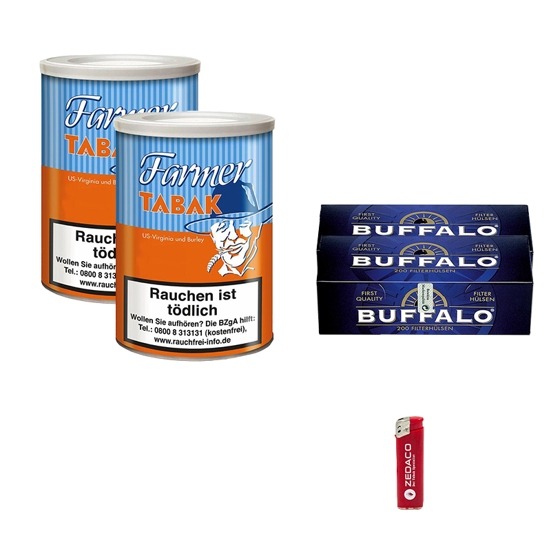 Farmer Pfeifentabak Original Dose Aktion Small Buffalo Hülsen