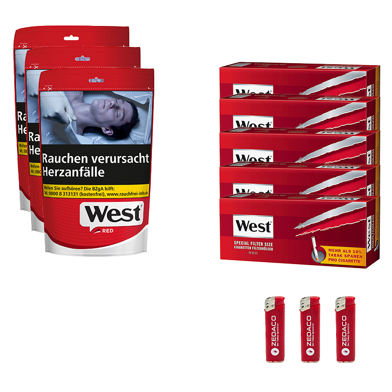 West Volumentabak Red XL Tüte Aktion Large Extra Hülsen