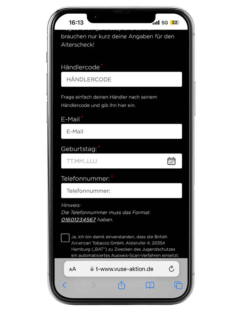 VUSE-Ultra-ID_Geratecode_Beispiel_Zedaco