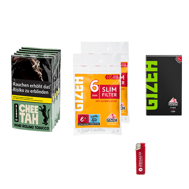 Cheetah Tabak Grün Gebinde Zedaco Aktion Gizeh Slim Gizeh Fine