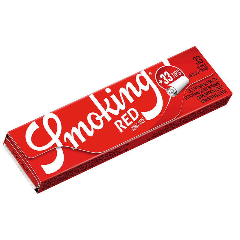 Smoking King Size Red + Filter Tips Booklet