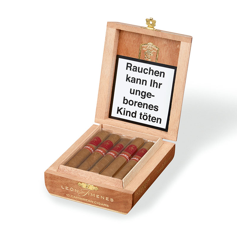 Leon Jimenes Petit Corona Caribbean Zigarren Kiste offen