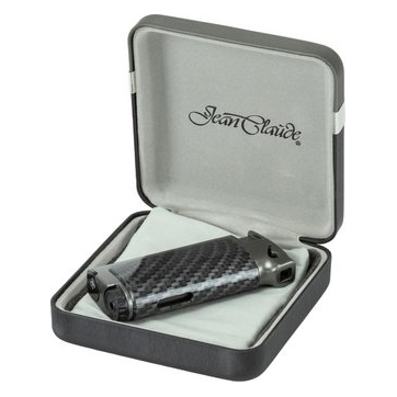 Jean Claude Dundee Pfeifenfeuerzeug mit Stopfer Grau Carbon mit Packung