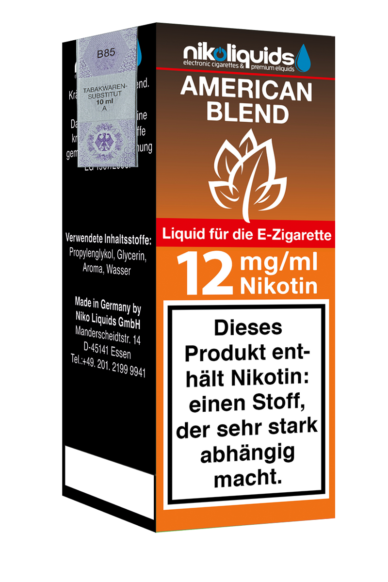 E-Liquid NIKOLIQUIDS American Blend 12 mg 70Pg/30Vg