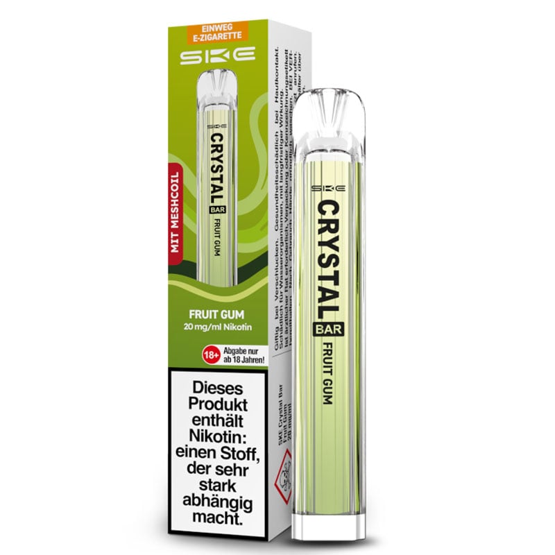 SKE Crystal Bar Fruit Gum 20mg jetzt online entdecken SKE Crystal Bar Fruit Gum 20mg jetzt online entdecken