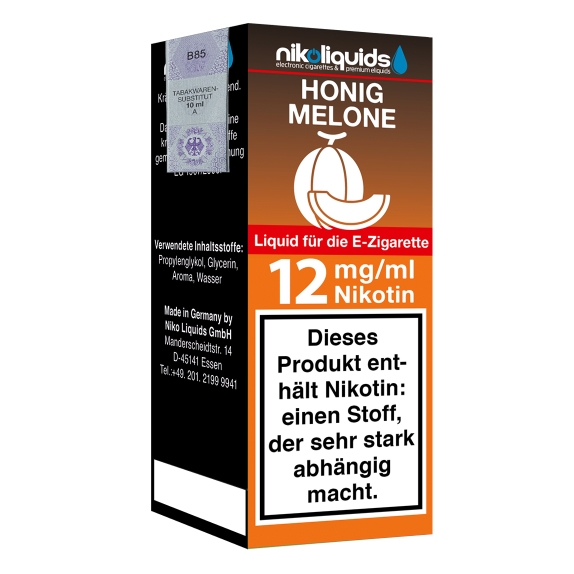 Nikoliquids Honigmelone 12mg Liquid Flasche