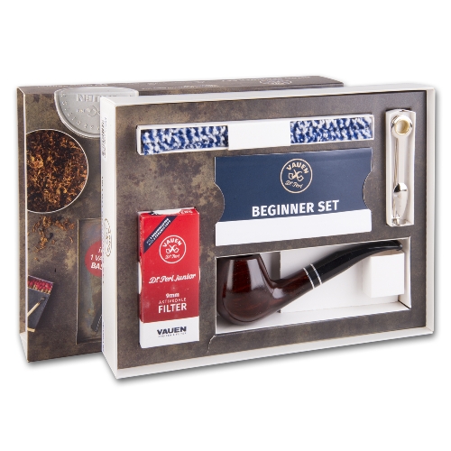 Vauen Basic Beginner Set Pfeife rot-braun glatt