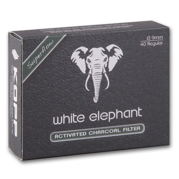 Pfeifenfilter Aktivkohle White Elephant 9 mm Packung