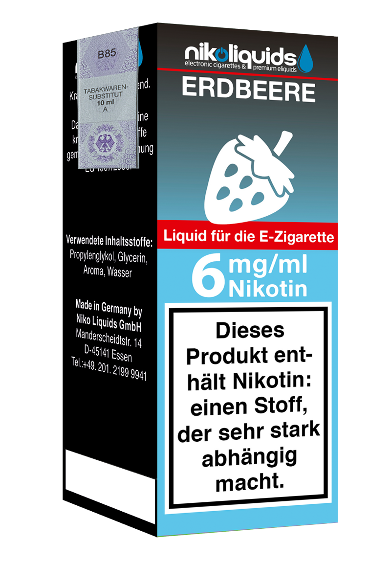 E-Liquid Nikoliquids Erdbeere 6 mg 70 Pg/30 Vg