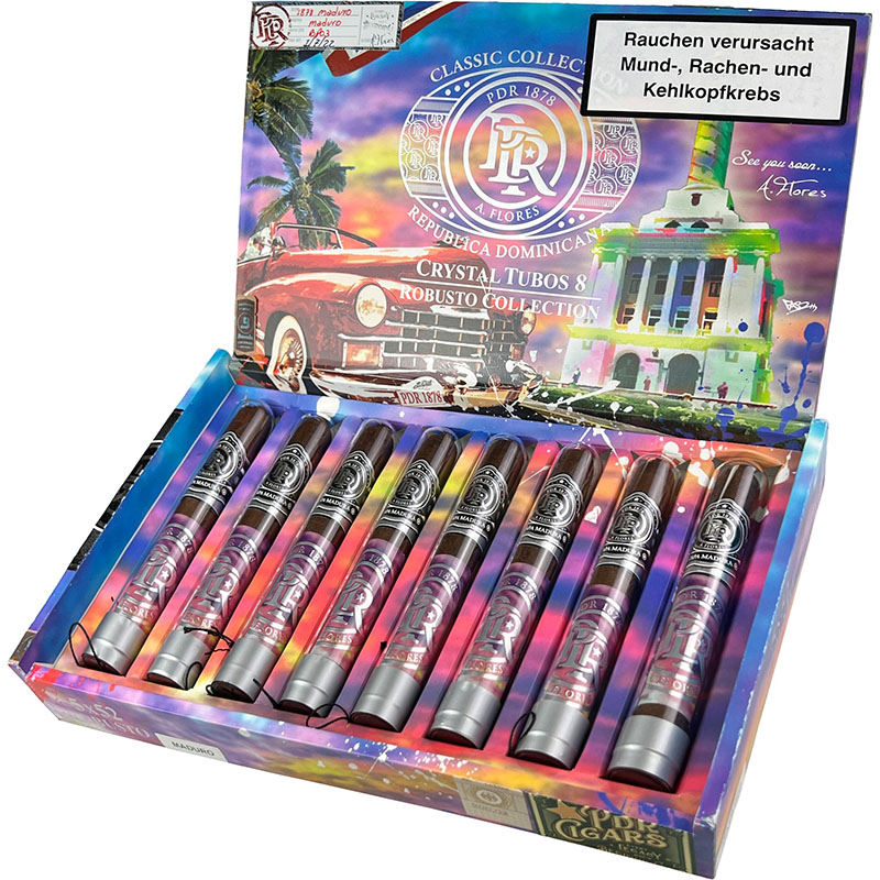 PDR 1878 Maduro Robusto Crystal Tube Zigarren Kiste