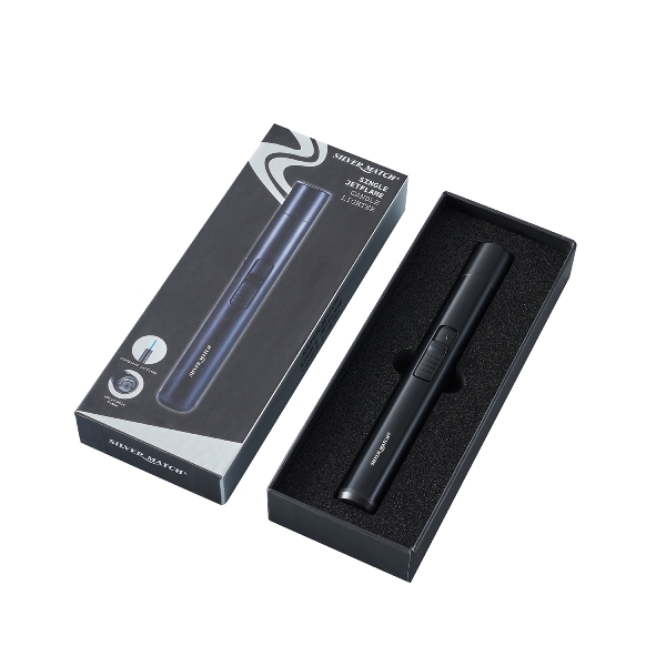 Silver Match Stabfeuerzeug schwarz Packung offen