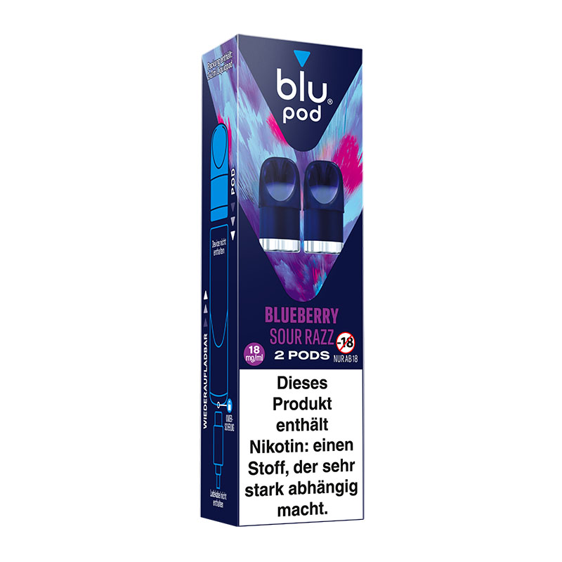 Blu Pod Blueberry Sour Razz 18mg Prefilled Pods Packung