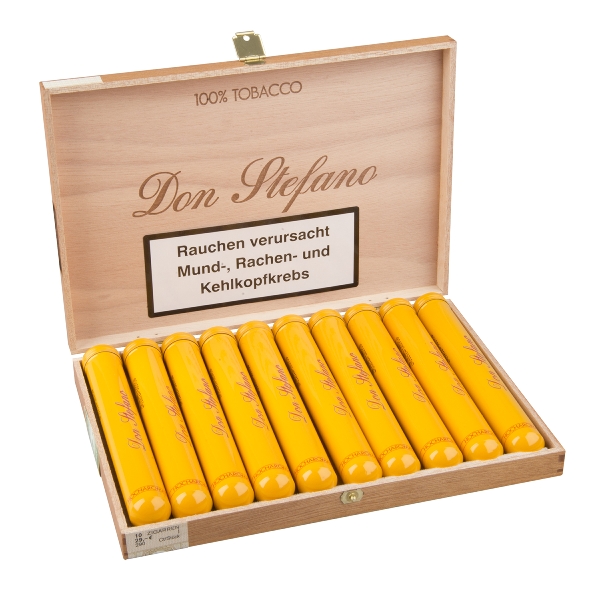 Don Stefano Corona Tubos Gelb Zigarren Kiste offen