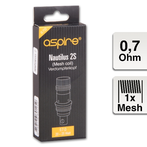 E-Clearomizercoil Aspire Nautilus 2S Mesh 0,7 Ohm