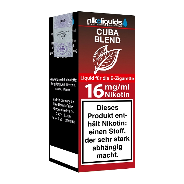 Nikoliquids Cuba Blend 16mg Liquid Flasche