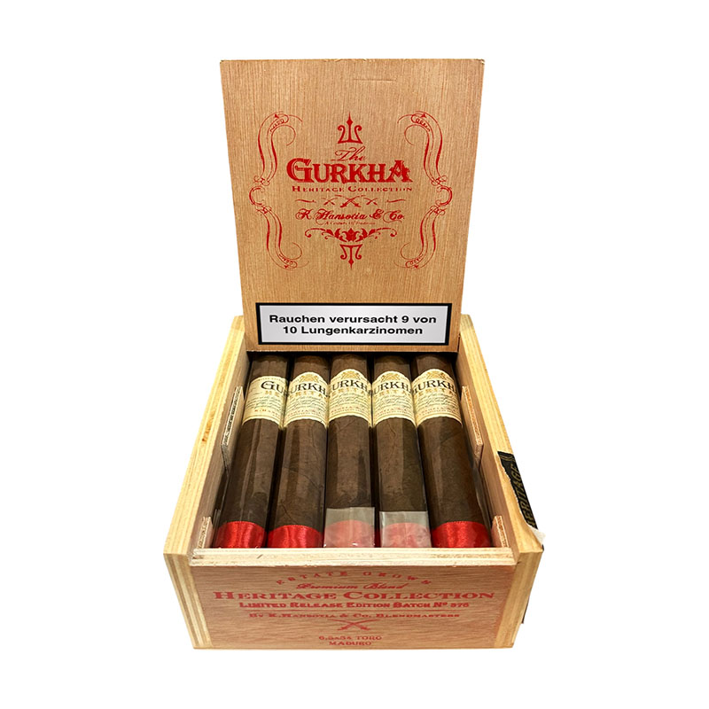 Gurkha Heritage Toro Maduro Zigarren Kiste open
