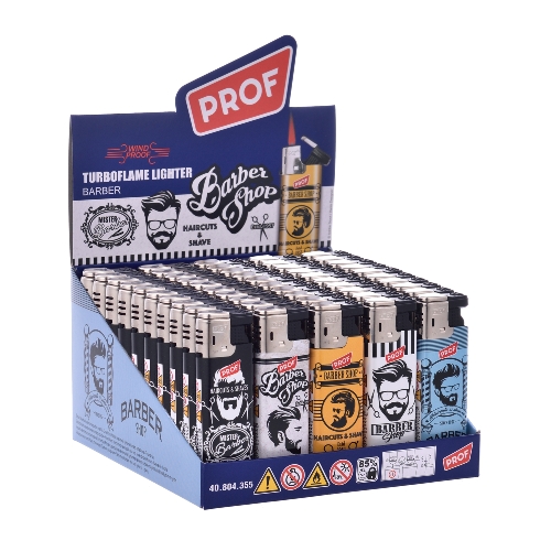 Feuerzeug Turbo Prof Barber Shop 50er Display