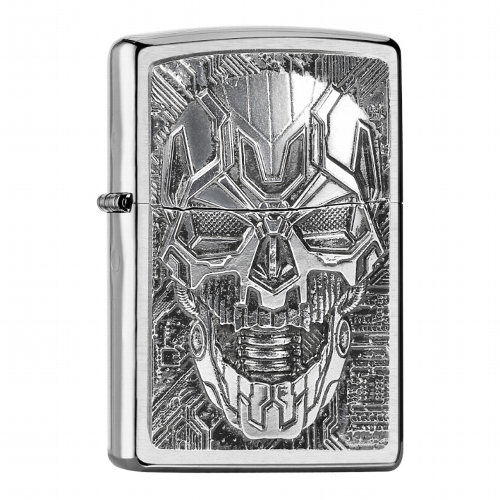 Zippo chrom gebürstet Technic Skull