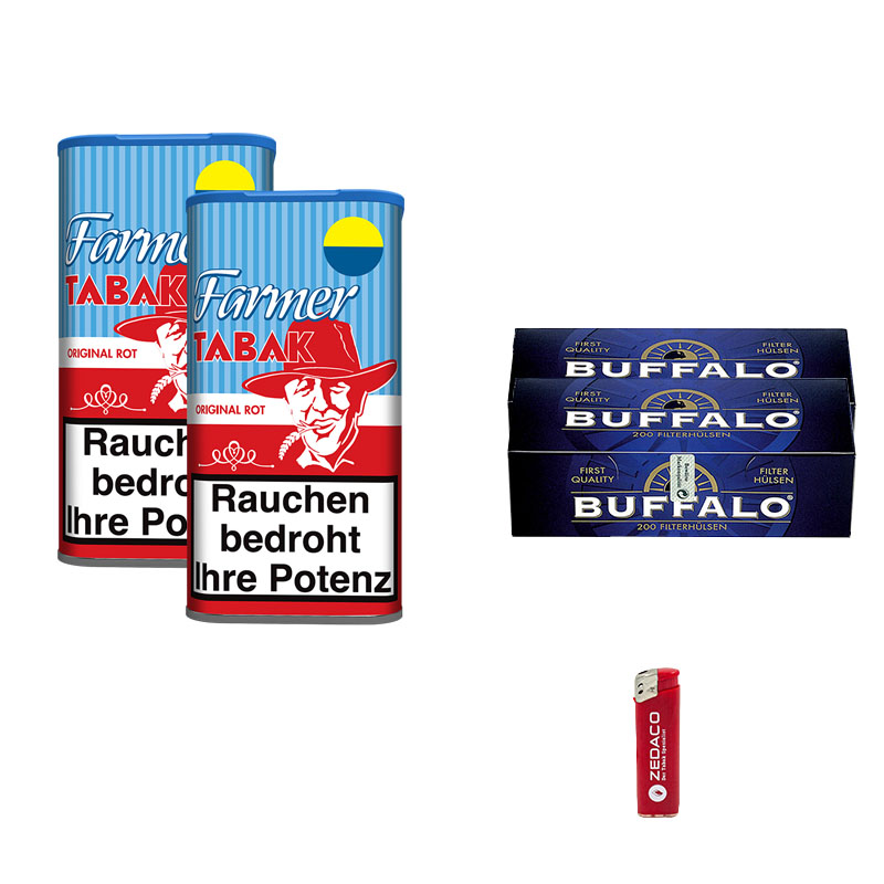 Farmer Pfeifentabak Red Dose Aktion Small Buffalo Hülsen