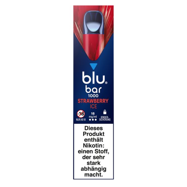 Blu bar 1000 Strawberry Ice 18mg Einweg E-Zigarette