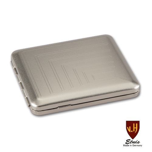 Zigarettenetui Metall 18er Nickel/satiniert Rechtecke mit Gummizug