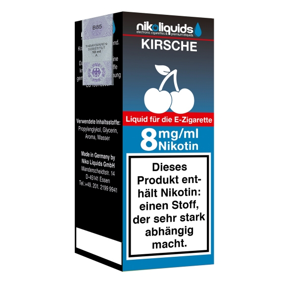Nikoliquids Kirsche 8mg Liquid Flasche