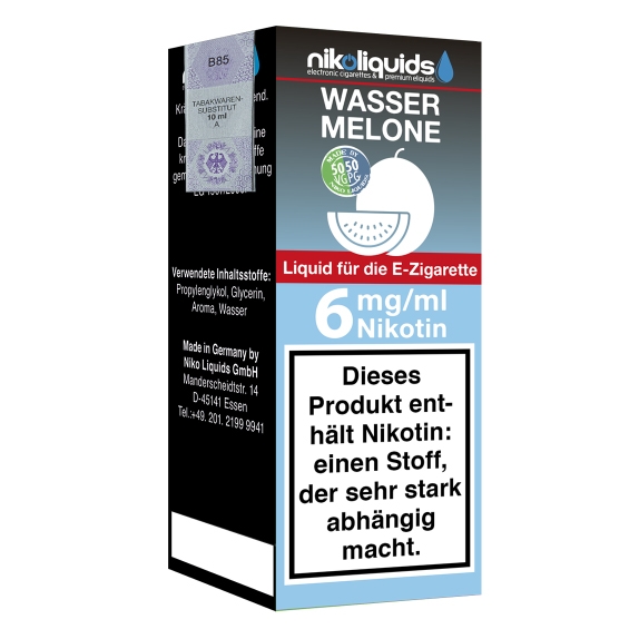 Nikoliquids Wassermelone 6mg Liquid Flasche 50PG 50Vg