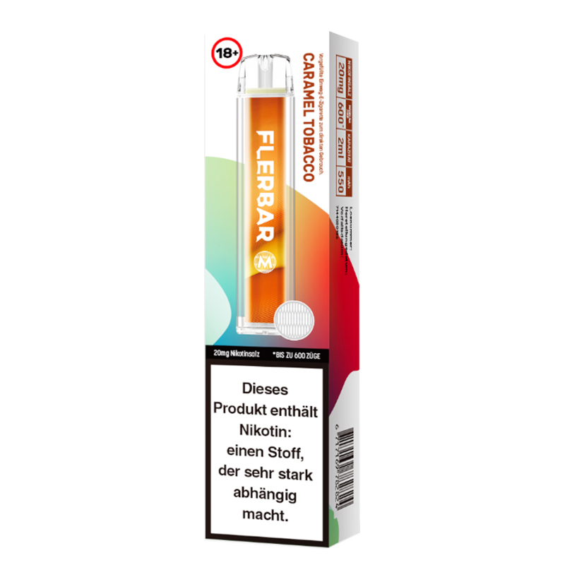 Flerbar Caramel Tobacco 20mg Einweg E-Zigarette