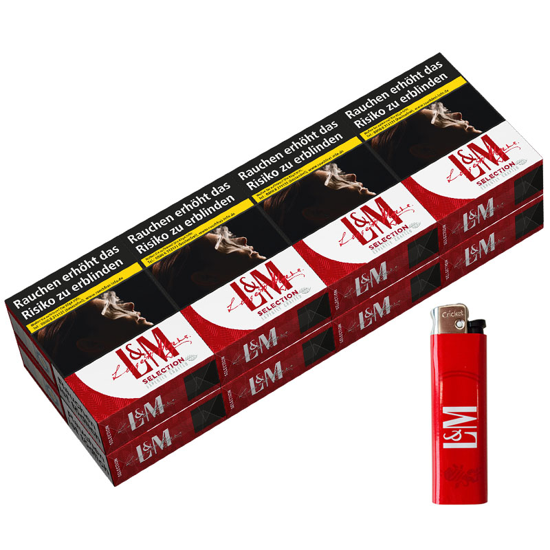L&M Selection Red 2XL Zigaretten Stange + Feuerzeug Aktion