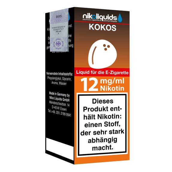 Nikoliquids Kokos 12mg Liquid Flasche