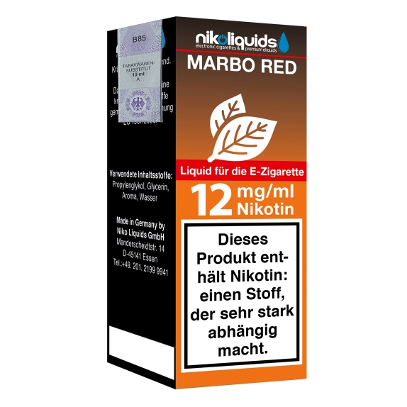 Nikoliquids Marbo Red 12mg Liquid Flasche