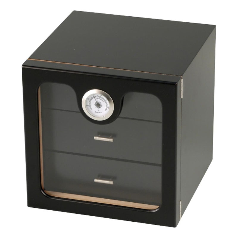Humidor Schrank 3 Schubfächer Schwarz
