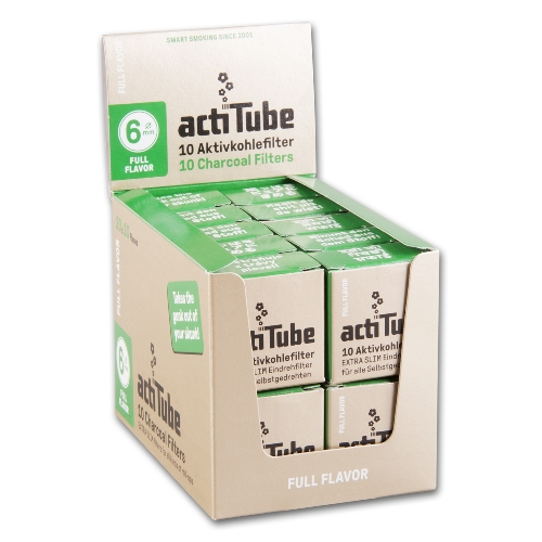 ActiTube Extra Slim 6 mm Aktivkohlefilter Packung