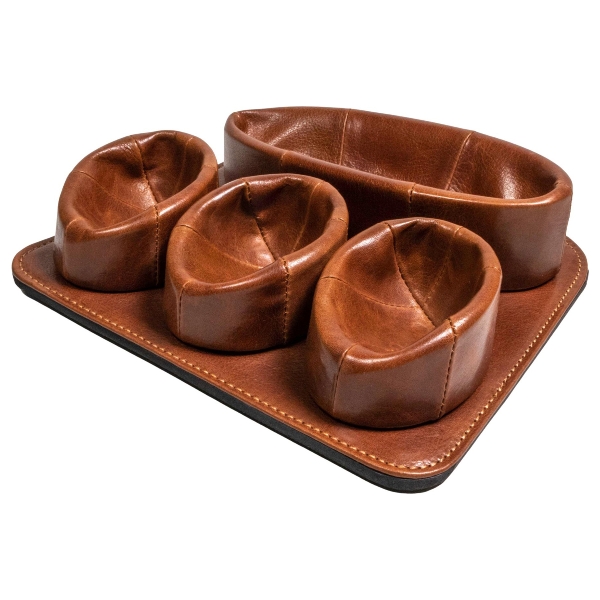Pfeifenpantoffel 3er Leder mit Ablagefach Braun Antik